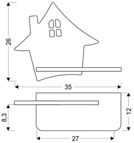 Szara lampa dziecięca House – Candellux Lighting