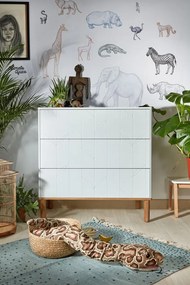 Biała komoda dziecięca z 3 szufladami Toteme Botanique