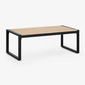 Prostokątny Stolik Ogrodowy 110x55 Cm Z Aluminium Lipov Czarna - Sklum