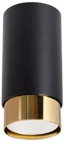 Plafon NERO 12,5 czarny/złoty tuba SOLLUX  LIGHTING