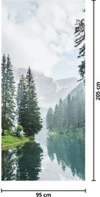 Fototapeta na drzwi - Leśne jezioro (95x205cm)