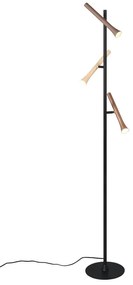 Czarna lampa stojąca LED z metalowym kloszem (wysokość 150 cm) Fiato – Trio