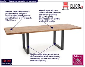 Nowoczesny stół rozkładany Berkel 2X 160 XL - dąb