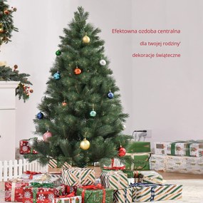 HOMCOM Choinka Ø90 x 180 cm, sztuczna jodła, realistyczne igły, Zielony | Aosom PL