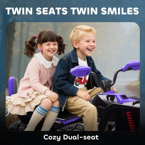 AIYAPLAY Elektryczny quad dla dzieci, 24V pojazd elektryczny z 4 kołami, reflektory, złącze USB, funkcja MP3, 6,5 km/h, 3-8 lat