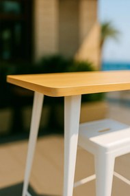 Stó Torix Wysoki Prostoktny Drewno Naturalne