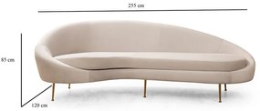 Kremowa sofa 255 cm Eses – Artie