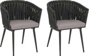 Krzesło ogrodowe MCW-N38 (zestaw 2 sztuk),  antracyt poduszka jasnoszara