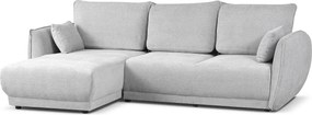 Narożnik lewy Loren z funkcją spania 255x165x91 cm – tkanina Raven 6 jasno szara