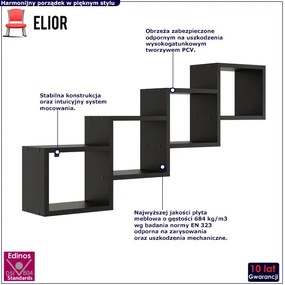 Czarna wisząca półka w stylu loft - Megi