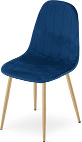 Granatowe welurowe krzesło nowoczesne H8-B08