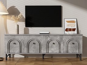 Meble TV 160x38x55,5 cm - z 4 drzwiami - panele wiórowe - szary