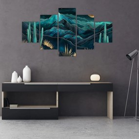 Obraz - Turkusowa noc (125x70 cm)