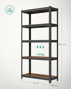 Metalowy regał z półkami 150 cm D1-W85