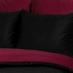 Kvalitex Pościel satynowa winny/czarny, 140 × 200 cm, 70 × 90 cm, 140 x 200 cm, 70 x 90 cm