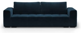 Ciemnoniebieska aksamitna rozkładana sofa Milo Casa Luca