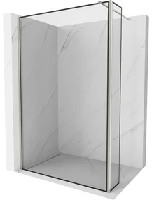 Mexen Kioto ścianka prysznicowa Walk-in 100 x 30 cm, czarny wzór, nikiel szczotkowany - 800-100-212-97-70-030