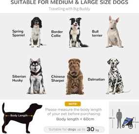 Outsunny Wózek dla Psa Składany Otwierany Dach Poduszka Niebieski Czarny | Aosom PL