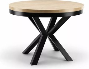 Stół loftowy okrągły rozkładany Bistro 120–196 cm – industrialny stół do jadalni, stalowa konstrukcja