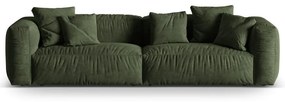 Zielona aksamitna sofa modułowa 320 cm Martina – Micadoni