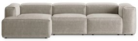 Beżowy sztruksowy narożnik (lewostronny/z szezlongiem) Bergamo – Cosmopolitan Design