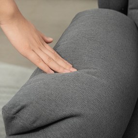 HOMCOM Fotel Relaksacyjny, Tapicerowany Fotel z Podnóżkiem, 160° Regulacja, Wygląd Lnu, Szybki Montaż, Ciemnoszary