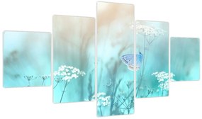 Obraz - Motyl w niebieskim (125x70 cm)