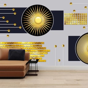 Fototapeta - Złote Kręgi (196x136 cm)