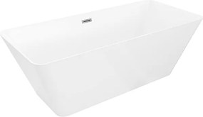 Mexen Velo Slim wanna wolnostojąca 170 x 75 cm, biała, przelew gun metal - 52811707500-95