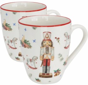 Zestaw 2 kubków porcelanowych Dziadek do orzechów 320 ml