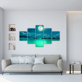 Obraz - Księżyc w pełni nad powierzchnią (125x70 cm)