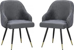 Zestaw 2 krzeseł z tkaniny "Harmony" - 54 x 57 x 90 cm - Szary