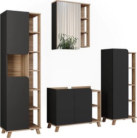 Zestaw mebli łazienkowych sonoma/antracyt 80x35x65 karen