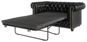 Czarna rozkładana sofa z imitacji skóry 148 cm York – Ropez