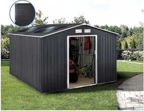 Metalowa szopa ogrodowa - "Vegas" - 12,98 m² z panelami słonecznymi - Szary