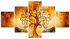 Naturalny abstrakcyjny obraz drzewa (125x70 cm)