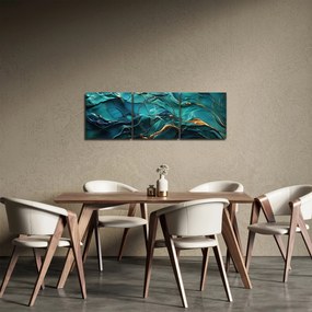 Obraz - Tekstury abstrakcyjne (z zegarem) (90x30 cm)