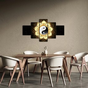 Obraz - Złoty Yin-Yang (125x70 cm)