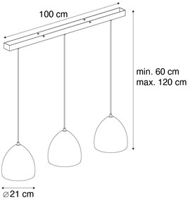 Moderne hanglamp zwart met grijs beton 3-lichts - Eton Nowoczesny Oswietlenie wewnetrzne