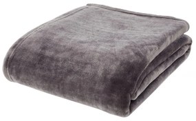 Ciemnoszary koc z mikropluszu 130x170 cm Raschel Velvet – Catherine Lansfield