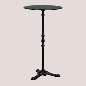 Wysoki Stół Barowy Z Marmuru Roma Zielony Marmur & Redondo & Czarny - Sklum