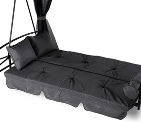 Huśtawka Ogrodowa CARMEN Szara/Czarna Nowoczesna