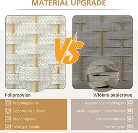 HOMCOM 4-częściowy parawan, składana zasłona, ściana osłonowa do salonu, sypialni, biura domowego, Biały