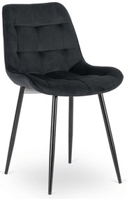Zestaw Stół Kwadratowy Rozkładany MAX 80-160 cm Dąb Craft/Czarny i 6 Krzeseł Tapicerowanych CHRIS Czarne Nowoczesne