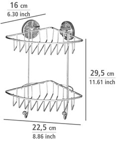 Półka pod prysznic BARI Vacuum-Loc, dwupoziomowa, metalowa, WENKO