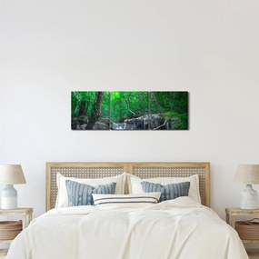 Obraz - Wodospad Erawan, Kanchanaburi, Tajlandia (z zegarem) (90x30 cm)
