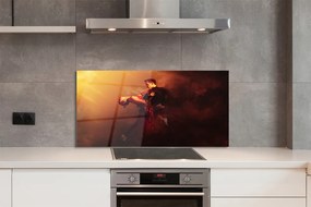 Szklany Panel Tancerze w Deszczu i Dymie