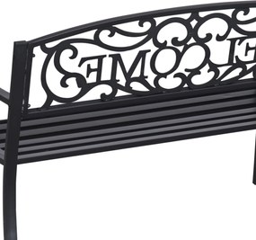 Outsunny Ławka Ogrodowa Metal 2osobowa Wytrzymała na Warunki Zewnętrzne Czarna | Aosom PL