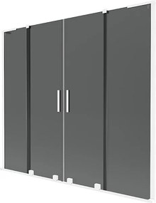 Mexen Velar L Duo parawan nawannowy 2-skrzydłowy rozsuwany 180 x 150 cm, grafit, biały - 896-180-003-42-20