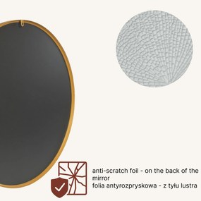 Lustro okrągłe NOOR, metalowa rama, Ø 80 cm